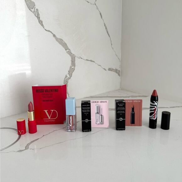 Bundle of High End Lipsticks Sisley, Valentino, Giorgio Armani, Kosas - Picture 1 of 7